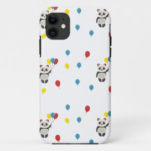 Funda Para iPhone 11 Oso panda con globos blanco