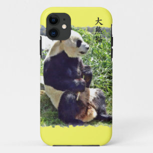 Funda Para iPhone 11 Oso panda gigante lindo con hojas de bambú sabrosa