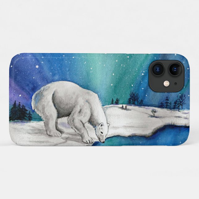 Funda De Case-Mate Para iPhone Oso Polar Aurora (Reverso (horizontal))