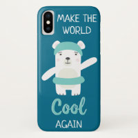 Oso polar con anillo de nado cambio climático