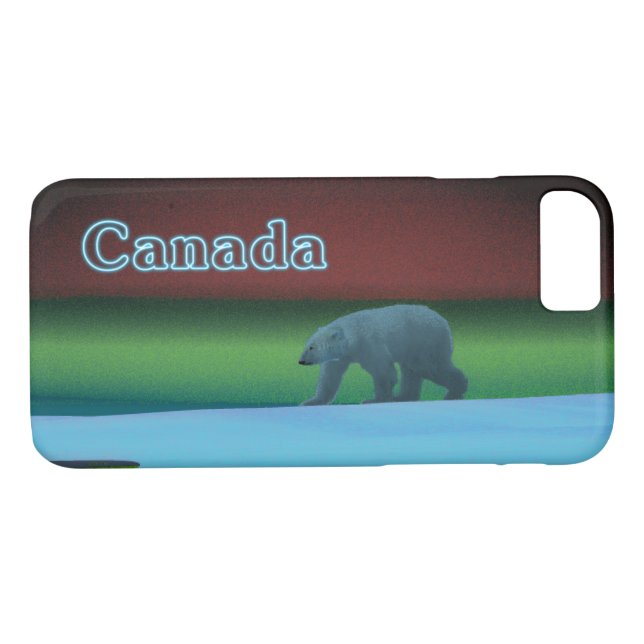 Funda De Case-Mate Para iPhone Oso Polar de Luces Polares (Reverso (horizontal))
