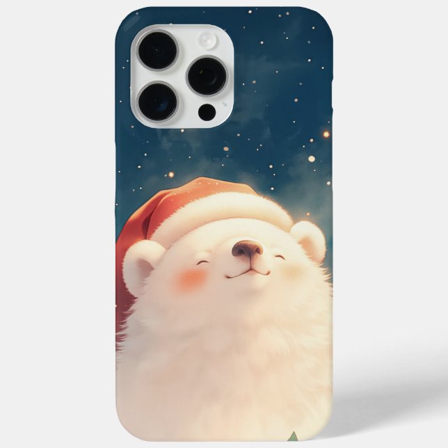 Funda De Case-Mate Para iPhone Oso Polar de Navidad (Reverso )