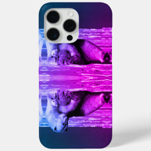 Funda Para iPhone 15 Pro Max Oso polar madre vintage USA Alaska