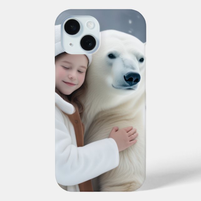 Funda De Case-Mate Para iPhone Oso Polar y Chica (Reverso )