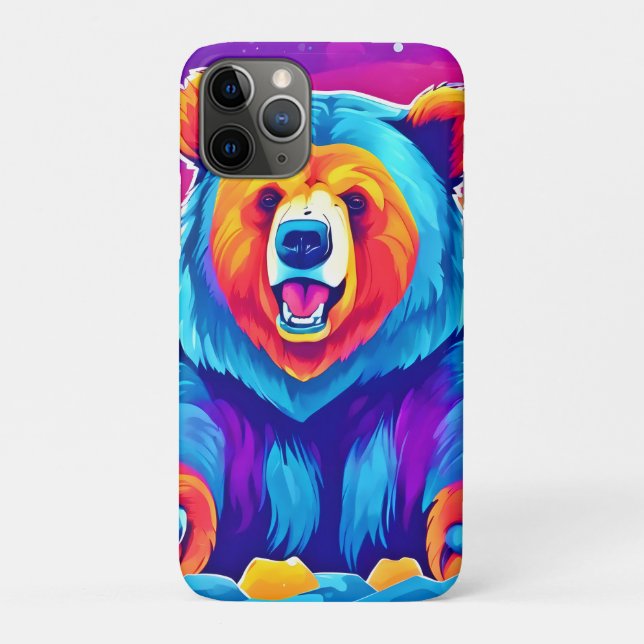 Funda De Case-Mate Para iPhone Oso vibrante en la nieve (Reverso)