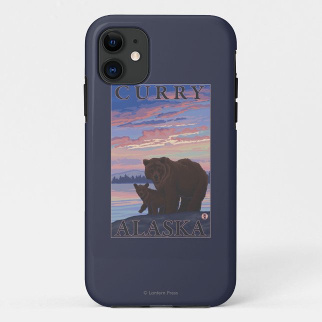 Funda De Case-Mate Para iPhone Oso y Cub - curry, Alaska (Reverso)