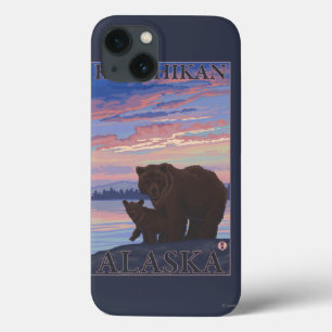 Funda Para iPhone 13 Oso y Cub - Ketchikan, Alaska