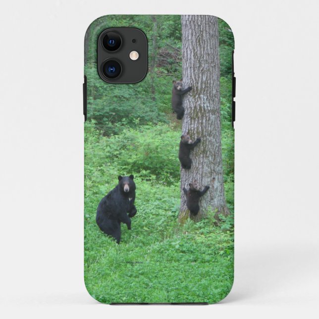 Funda De Case-Mate Para iPhone Oso y tres cachorros (Reverso)