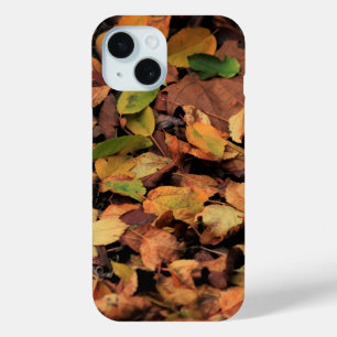 Funda Para iPhone 15 otoño, hojas secas