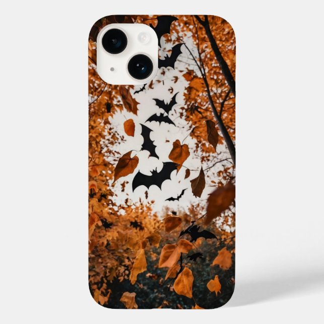 Funda De Case-Mate Para iPhone Otoño se va a Bats Halloween (Reverso )