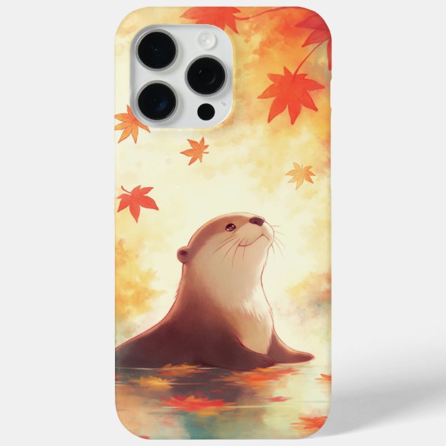 Funda De Case-Mate Para iPhone Otter Gaze Debajo de las hojas caídas (Reverso )