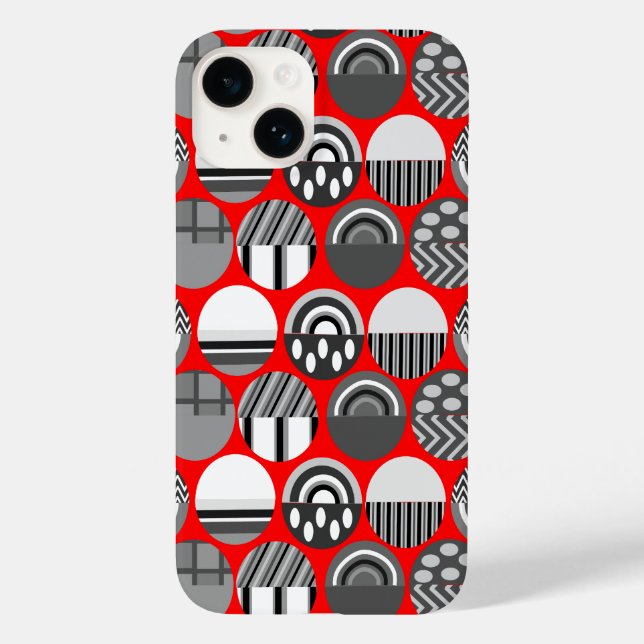 Funda De Case-Mate Para iPhone Ovalos con patrones grises (Reverso )