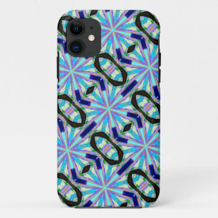 Funda Para iPhone 11 óvalos negros y caja de las estrellas azules