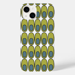 Funda Para iPhone 14 De Case-Mate Ovalos verdes y grises que se repiten