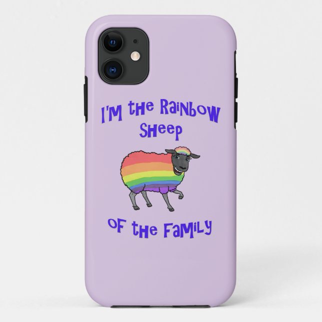 Funda De Case-Mate Para iPhone Oveja arcoíris de la familia (Reverso)