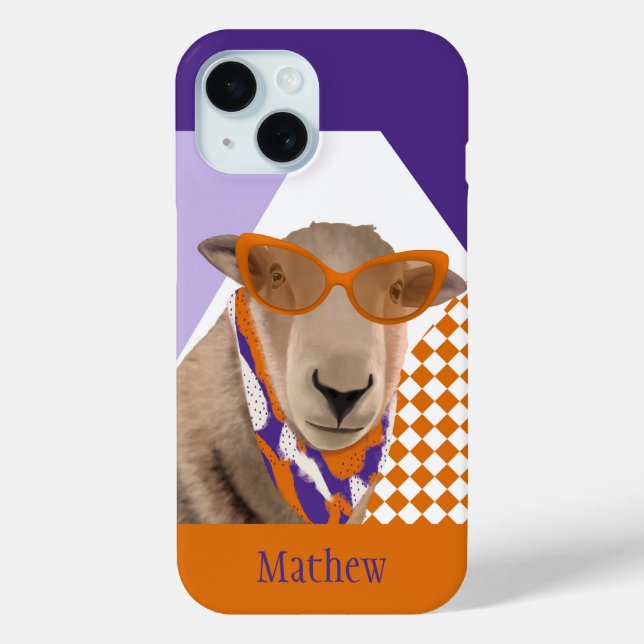 Funda De Case-Mate Para iPhone Oveja Cubierta Con Gafas (Reverso )
