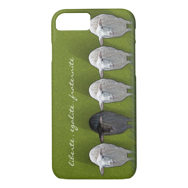 Funda De Case-Mate Para iPhone Ovejas blancas negras cinco (Reverso)