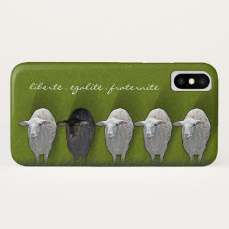 Funda Para iPhone X Ovejas blancas negras cinco