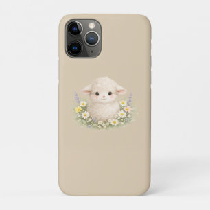 Funda Para iPhone 11 Pro Ovejas caprichosas y flores silvestres para un enc