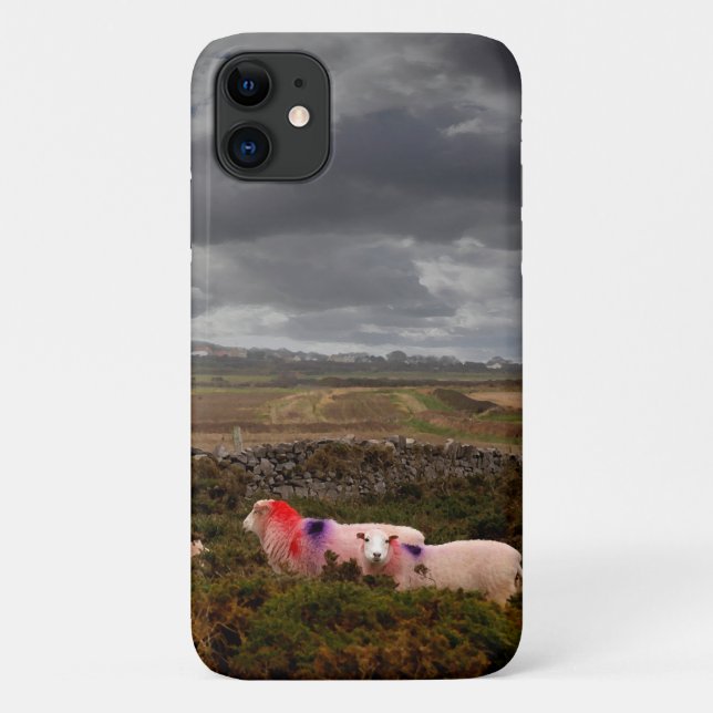 Funda De Case-Mate Para iPhone Ovejas coloridas (Reverso)