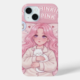 Funda Para iPhone 15 Overthinking is pink