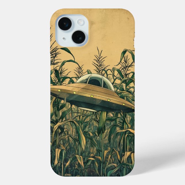 Funda De Case-Mate Para iPhone OVNI en maizal (Reverso )