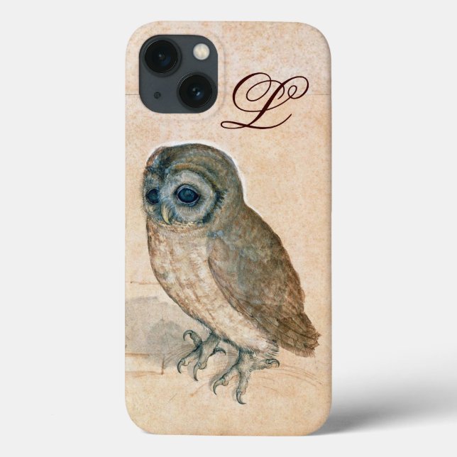 Funda De Case-Mate Para iPhone OWL , PIink ,Sepia Monograma (Reverso)