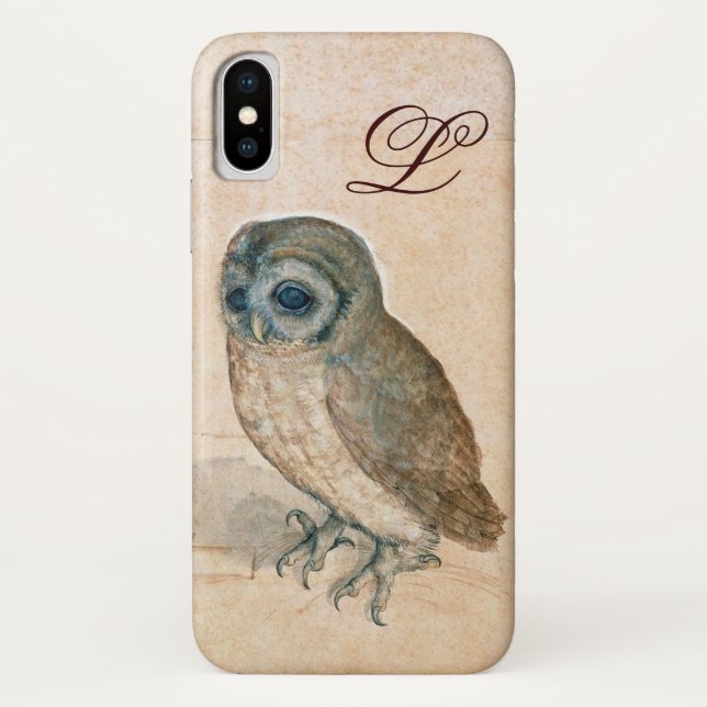 Funda De Case-Mate Para iPhone OWL , PIink ,Sepia Monograma (Reverso)