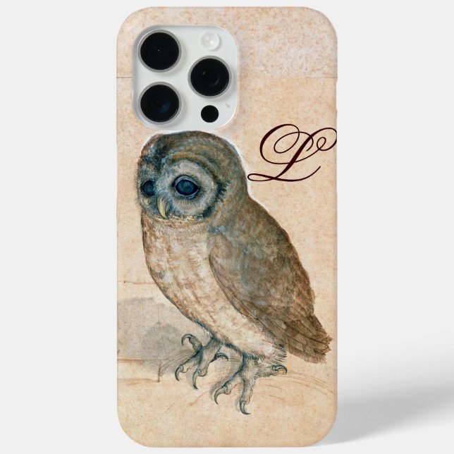 Funda De Case-Mate Para iPhone OWL , Pink ,Sepia Monograma (Reverso )