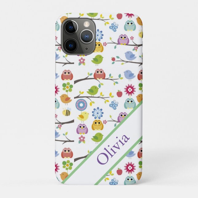 Funda De Case-Mate Para iPhone Owls Cute Simple Modern Name (Reverso)