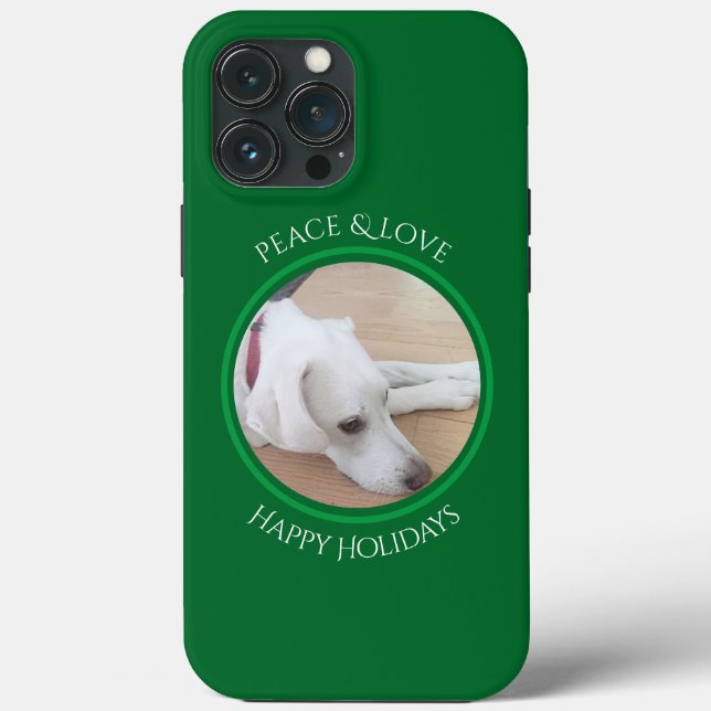 Funda De Case-Mate Para iPhone Pacíficos Navidades de Collar Rojo Perro Blanco (Reverso )