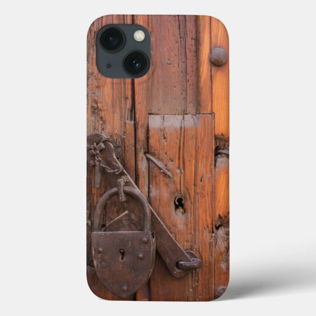 Funda De Case-Mate Para iPhone Padlock en la puerta de madera (Reverso)