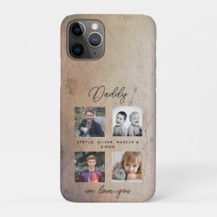 Funda Para iPhone 11 Pro Padre con hijos Papi de la familia 4 Collage de fo