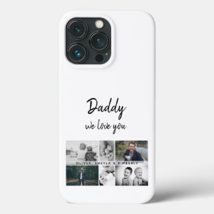 Funda Para iPhone 13 Pro Padre con hijos y Collage de fotos de papá de fami