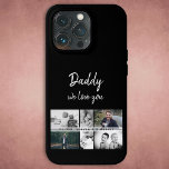 Funda Para iPhone 13 Pro Padre con hijos y Collage de fotos de papá de fami<br><div class="desc">Padre con estuche para iPhone de Collage de fotos para niños y padres de familia. Collage de 6 fotos, nombre del padre con un dulce mensaje en un moderno guión en blanco y nombres de niños que superponen las fotos. Añade tus 6 fotos familiares favoritas. Boca dulce y un regalo...</div>