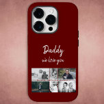 Funda Para iPhone 14 Pro De Case-Mate Padre con hijos y Collage de fotos de papá de fami<br><div class="desc">Padre con estuche para iPhone de Collage de fotos para niños y padres de familia. Collage de 6 fotos, nombre del padre con un dulce mensaje en un moderno guión en blanco y nombres de niños que superponen las fotos. Añade tus 6 fotos familiares favoritas. Boca dulce y un regalo...</div>