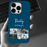 Funda Para iPhone 14 Pro De Case-Mate Padre con hijos y Collage de fotos de papá de fami<br><div class="desc">Padre con estuche para iPhone de Collage de fotos para niños y padres de familia. Collage de 6 fotos, nombre del padre con un dulce mensaje en un moderno guión en blanco y nombres de niños que superponen las fotos. Añade tus 6 fotos familiares favoritas. Boca dulce y un regalo...</div>