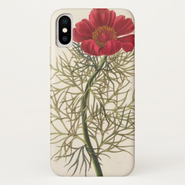 Funda De Case-Mate Para iPhone Paeony con hojas fino (Reverso)