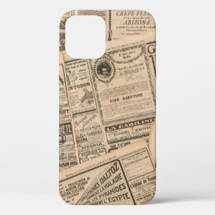 Funda Para iPhone 12 Páginas de periódicos con publicidad antigua. Vint
