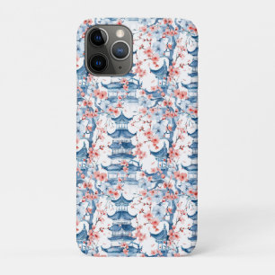 Funda Para iPhone 11 Pro Pagoda china acuarela con flores de cerezo (5)