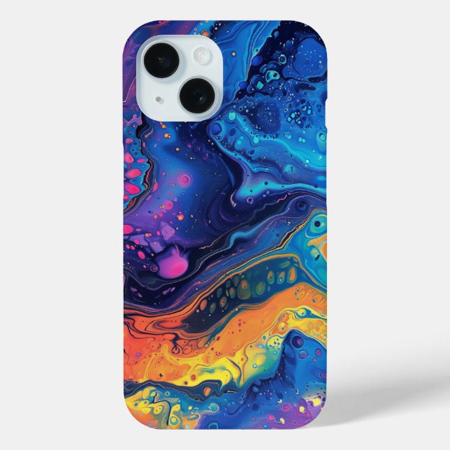 Funda De Case-Mate Para iPhone Paint Paint Pour Abstract Liquido Cute estético (Reverso )