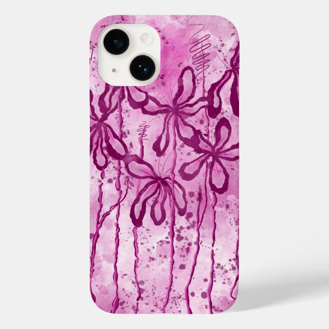 Funda De Case-Mate Para iPhone Paint Paint Splatter & Lilis (Reverso )