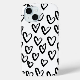 Funda Para iPhone 15 Paint Stroke Heart Pattern