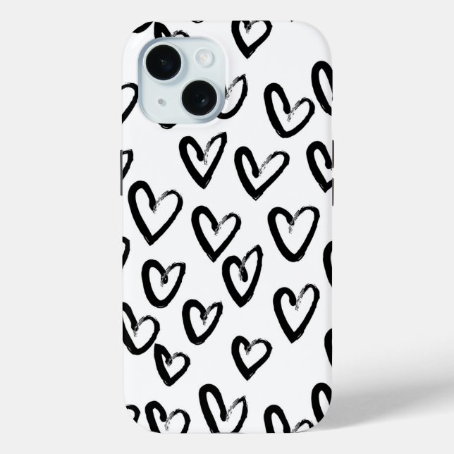 Funda De Case-Mate Para iPhone Paint Stroke Heart Pattern (Reverso )