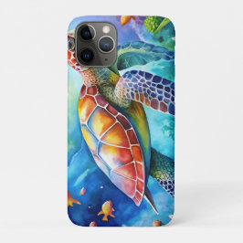 Funda Para iPhone 11 Pro Painted Sea Turtle 