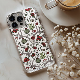 Funda Para iPhone 13 Pro Max País Navidades occidentales Floral Deer Head Skull