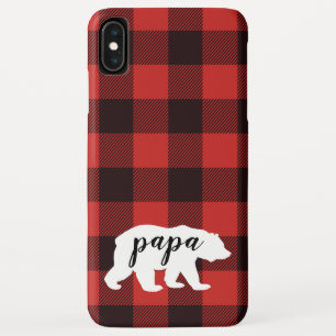 Funda Para iPhone XS Max País Rústico Rojo y Negro Flannel Papa Oso