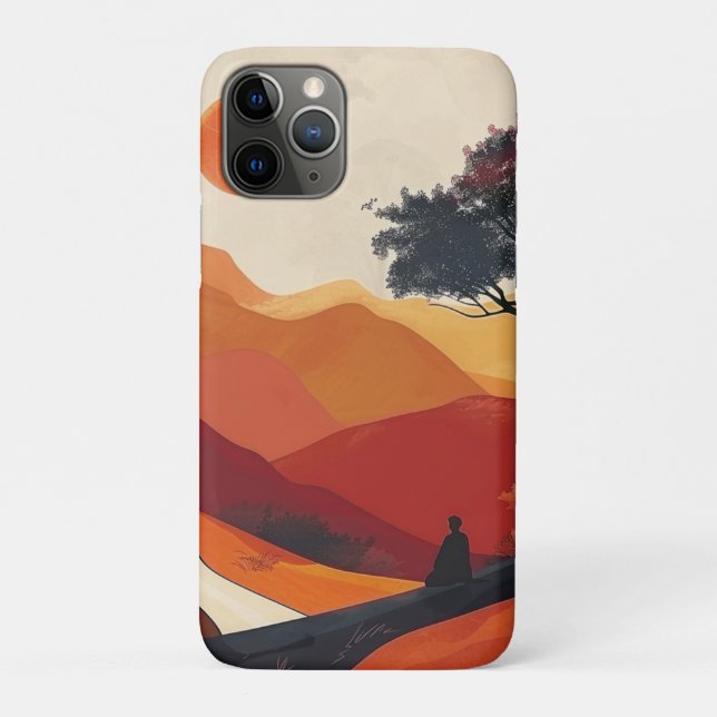 Funda De Case-Mate Para iPhone Paisaje abstracto de Boho (19) (Reverso)