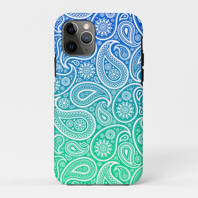 Funda De Case-Mate Para iPhone Paisaje blanco oscuro verde a azul (Reverso)