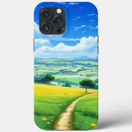 Funda Para iPhone 13 Pro Max Paisaje con nubes y árboles